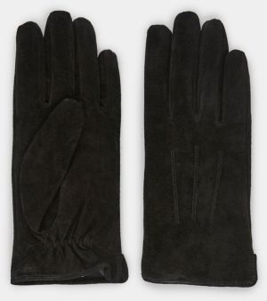 Čierne semišové rukavice Pieces Nellie