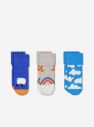 Sada troch párov modrých vzorovaných ponožiek Happy Socks galéria