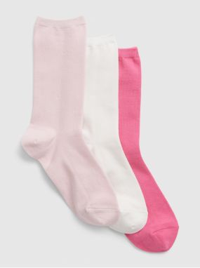 Sada troch párov dámskych ponožiek v ružovej a bielej farbe GAP