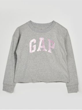 Šedé dievčenské tričko s logom GAP
