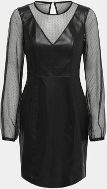Čierne šaty s povrchovou úpravou ONLY Britt