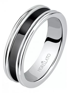 Morellato Luxusné oceľový prsteň s čiernym detailom Motown SALS65 61 mm