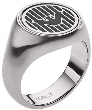 Emporio Armani Luxusný oceľový prsteň s ónyxom EGS2727040 66 mm