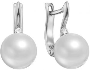 JVD Elegantné perlové náušnice so zirkónmi SVLE0912XH2P100