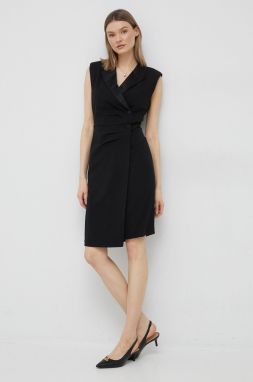 Šaty Dkny čierna farba, mini, rovný strih