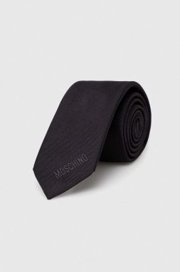 Hodvábna kravata Moschino čierna farba, M5776 55069