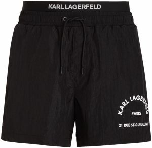 Karl Lagerfeld Plavecké šortky  čierna / biela