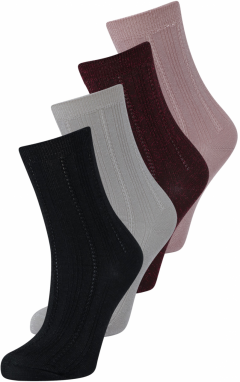 BeckSöndergaard Ponožky  svetlosivá / rosé / bordová / čierna