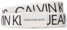 Calvin Klein Jeans Detský opasok Canvas Logo Belt IU0IU00125 Biela