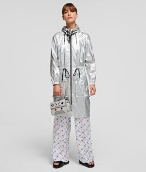 Kabát Karl Lagerfeld Metallic Raincoat