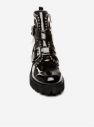 Čierne dámske lesklé členkové topánky s ozdobnými detailmi Steve Madden Hoofy galéria