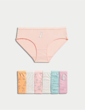 Súprava siedmich dievčenských nohavičiek v bielej, oranžovej a ružovej farbe Marks & Spencer