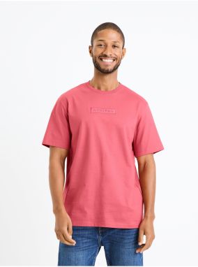 Tmavo ružové pánske tričko Celio Fedeton