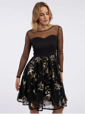 Čierne dámske šaty s flitrami ORSAY