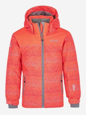 Oranžovo-ružová dievčenská vzorovaná lyžiarska bunda Kilpi Jenova