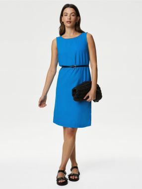 Modré dámske ľanové šaty Marks & Spencer