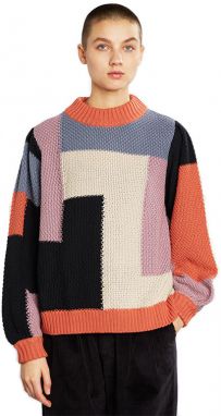 Dedicated Sweater Knitted Rutbo Blocks Multi Berry