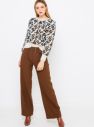 Krémový sveter s leopardím vzorom CAMAIEU galéria