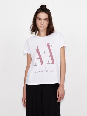 Tričká s krátkym rukávom pre ženy Armani Exchange - biela, ružová