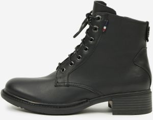 Čierne dámske kožené členkové topánky U.S. Polo Assn. Beggy