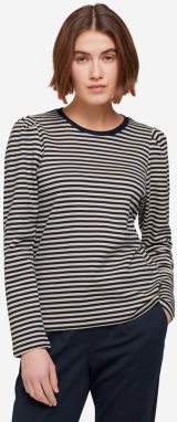 Tmavomodré dámske pruhované tričko Tom Tailor Denim