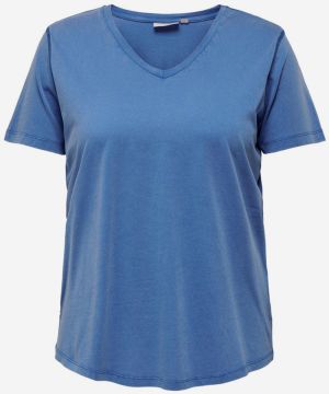 Modré voľné basic tričko ONLY CARMAKOMA Basic