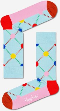 Ružovo-modré vzorované ponožky Happy Socks Argyle Dot