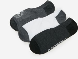 Súprava troch párov ponožiek v čiernej, bielej a šedej farbe Converse
