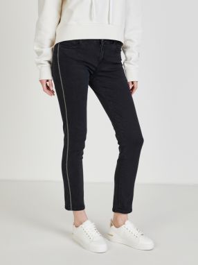 Čierne dámske skrátené straight fit džínsy Replay