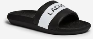 Bielo-čierne dámske šľapky Lacoste Croco