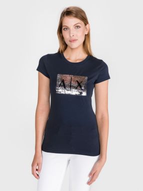 Armani Exchange modré dámske tričko