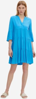 Modré dámske šaty s volánmi Tom Tailor Denim