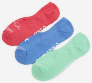 Sada troch párov dámskych ponožiek v zelenej, modrej a koralovej farbe Converse