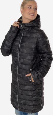 Čierny dámsky maskáčový zimný kabát s kapucou SAM 73