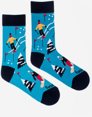 Modré vzorované ponožky Fusakle Lyžovačka