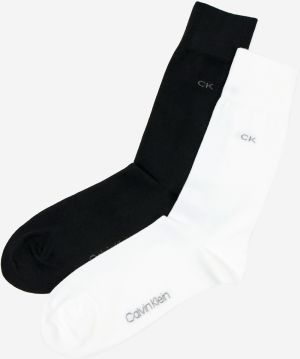 Sada dvoch párov pánskych ponožiek v bielej a čiernej farbe Calvin Klein