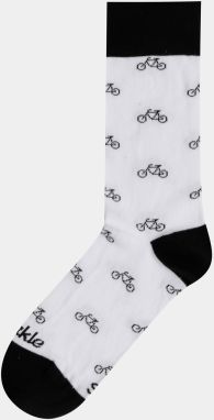Biele vzorované ponožky Fusakle Cyklista biely