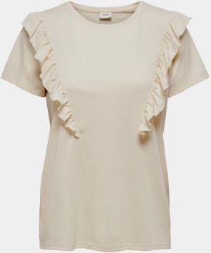Krémové tričko s volánom Jacqueline de Yong Karen