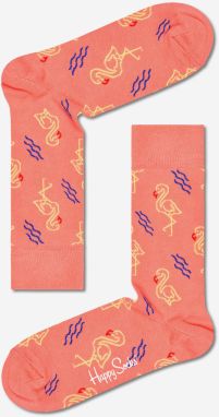 Ružové vzorované ponožky Happy Socks Flamingo