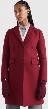 Červený dámsky vlnený kabát Tommy Hilfiger