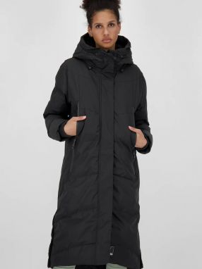 Čierny dámsky prešívaný zimný kabát s kapucňou Alife and Kickin