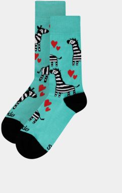 Zelené vzorované ponožky Fusakle Zebra