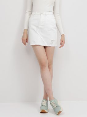 Biela rifľová sukňa Jacqueline de Yong Rosa