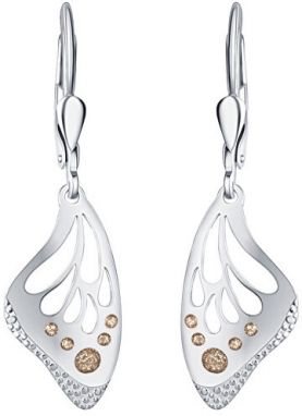 Praqia Jewellery Krásne strieborné náušnice Gold Butterfly NA6503_RH