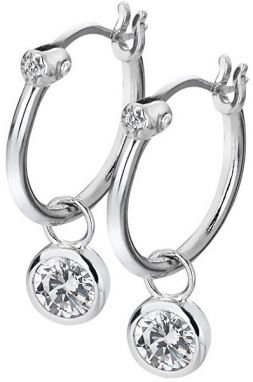 Hot Diamonds Strieborné kruhové náušnice s diamantmi 2v1 Hoops Topaz DE628