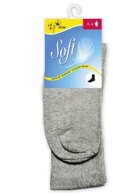 Soft Dámske ponožky so zdravotným lemom vysoké - šedé 35 - 38