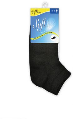 Soft Pánske ponožky so zdravotným lemom nízke - čierne 43-46