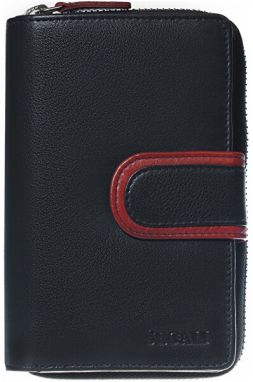 SEGALI Dámska kožená peňaženka 1619 B black/red