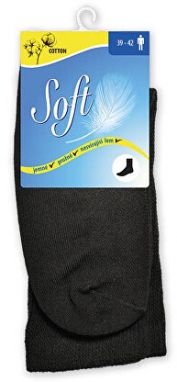 Soft Pánske ponožky so zdravotným lemom vysoké - čierne 39 - 42