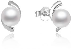 Beneto Elegantné strieborné perlové náušnice AGUP2668P